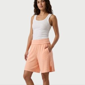 🛍 Offline Keep It 100 Terry Foldover Long Short- Beach peach- Buy2 Get1 Free